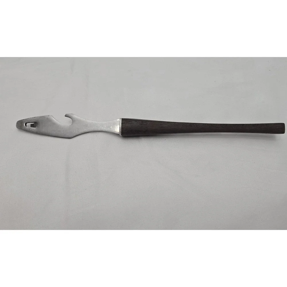Vintage Wood Handle Bottle Opener Stainless‎ Steel Mid-century Modern